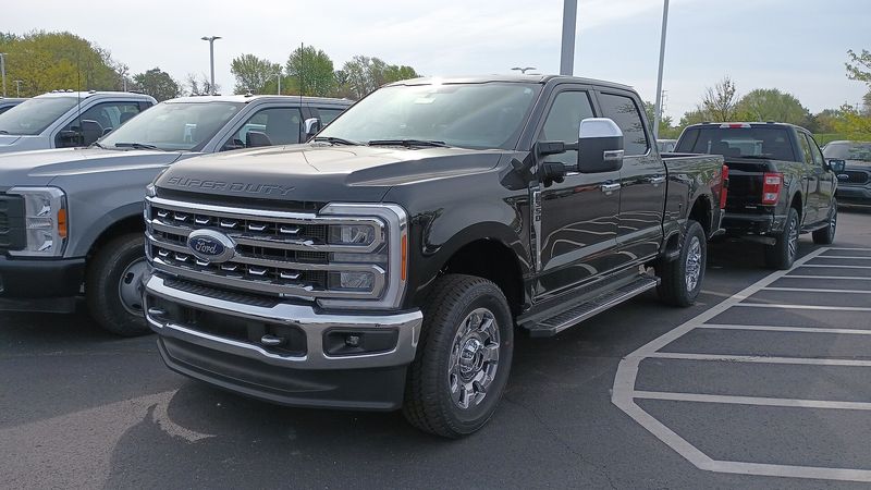 Black 2023 Ford F-350 Super Duty crew cab, front view